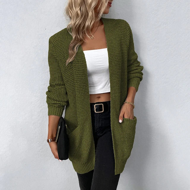 Nancy | Casual Brei-Cardigan met Zakken