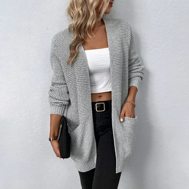 Nancy | Casual Brei-Cardigan met Zakken