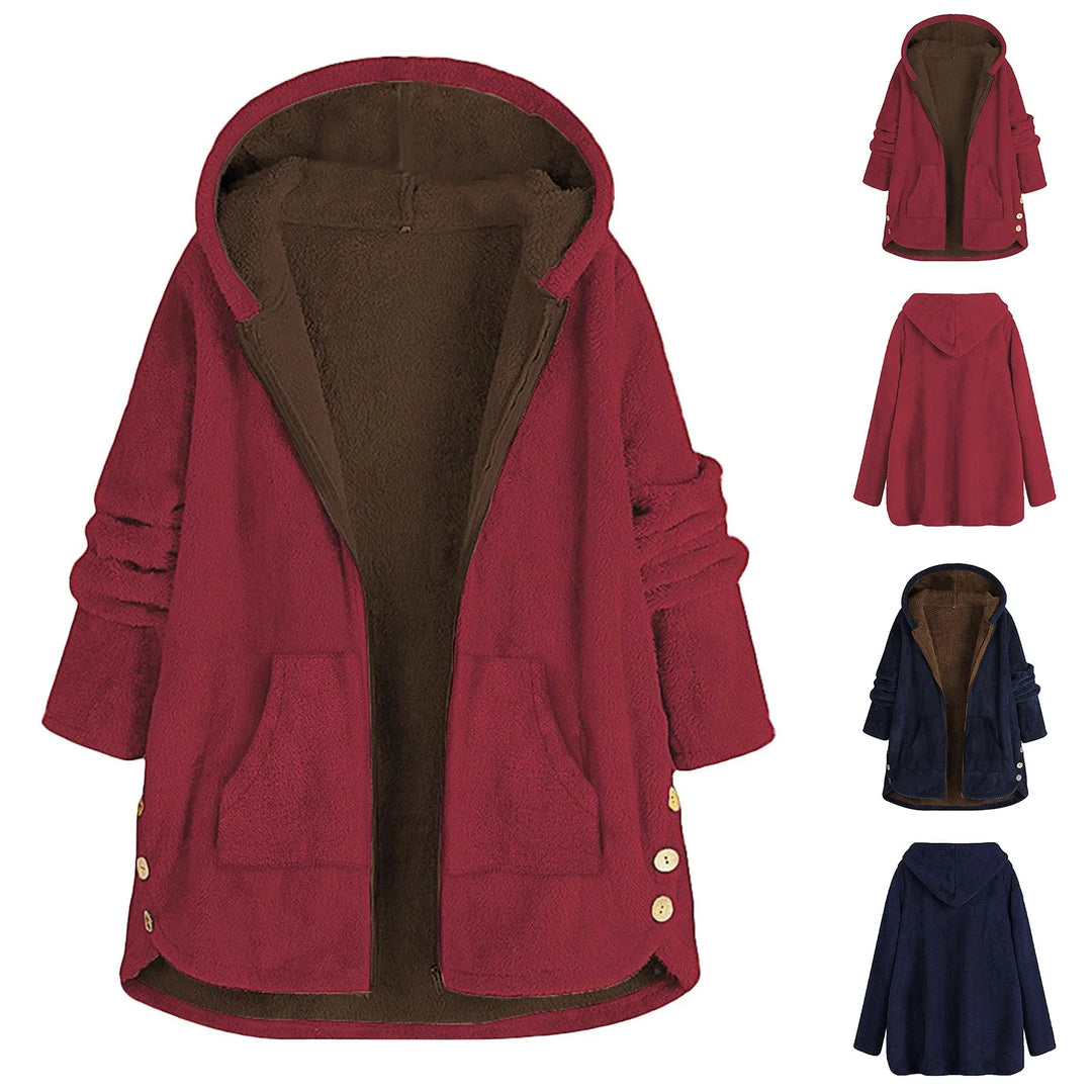 Ella | Comfortabele jas met lange mouwen en capuchon