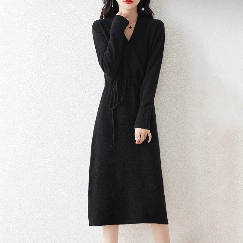 Ivanna | Premium Winter V-hals Jurk