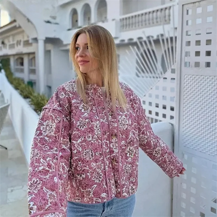 Evelyn | Elegante bloemenprint jas voor dames