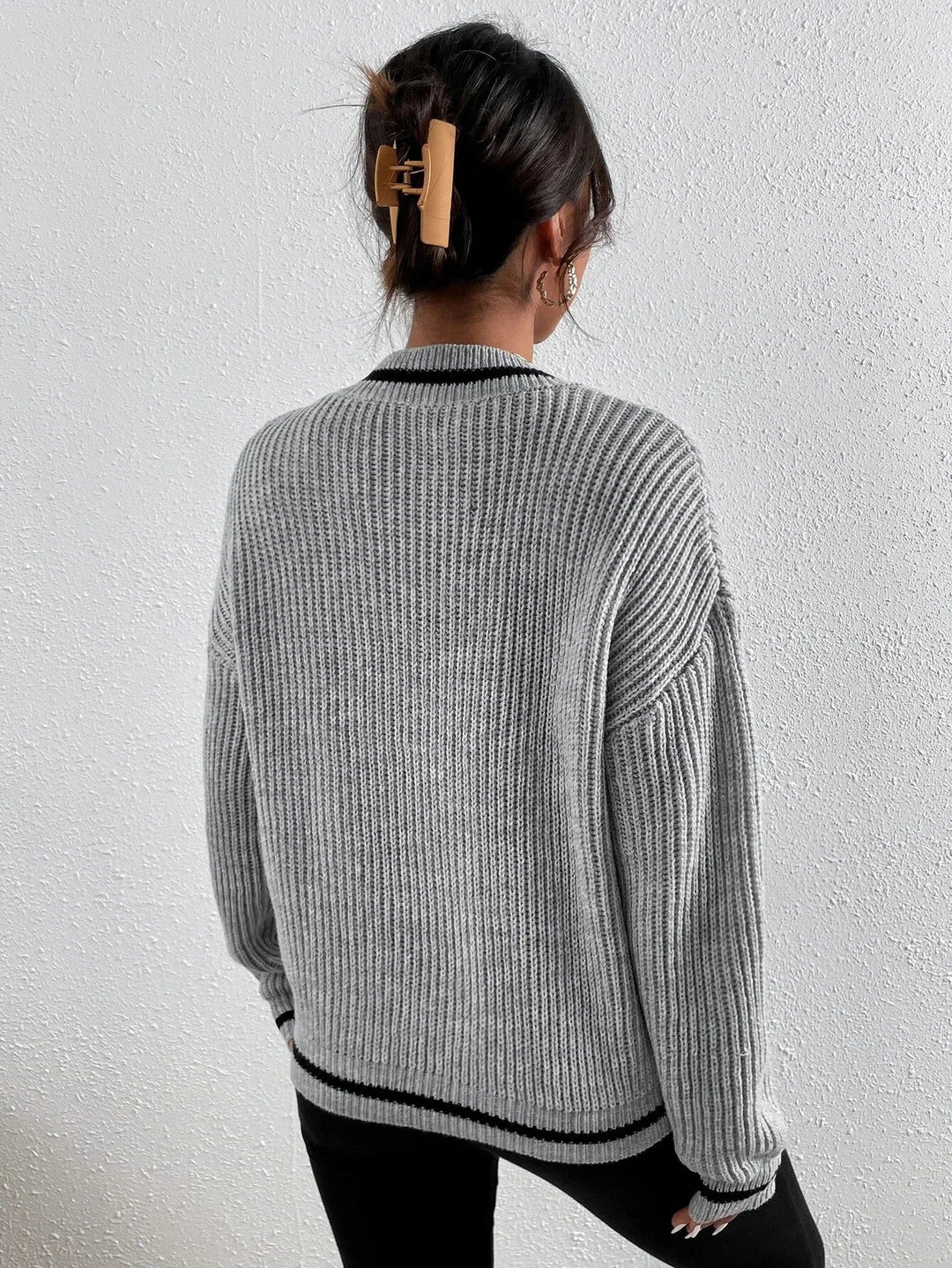 Marina | Gestreepte Wafeltricot Pullover