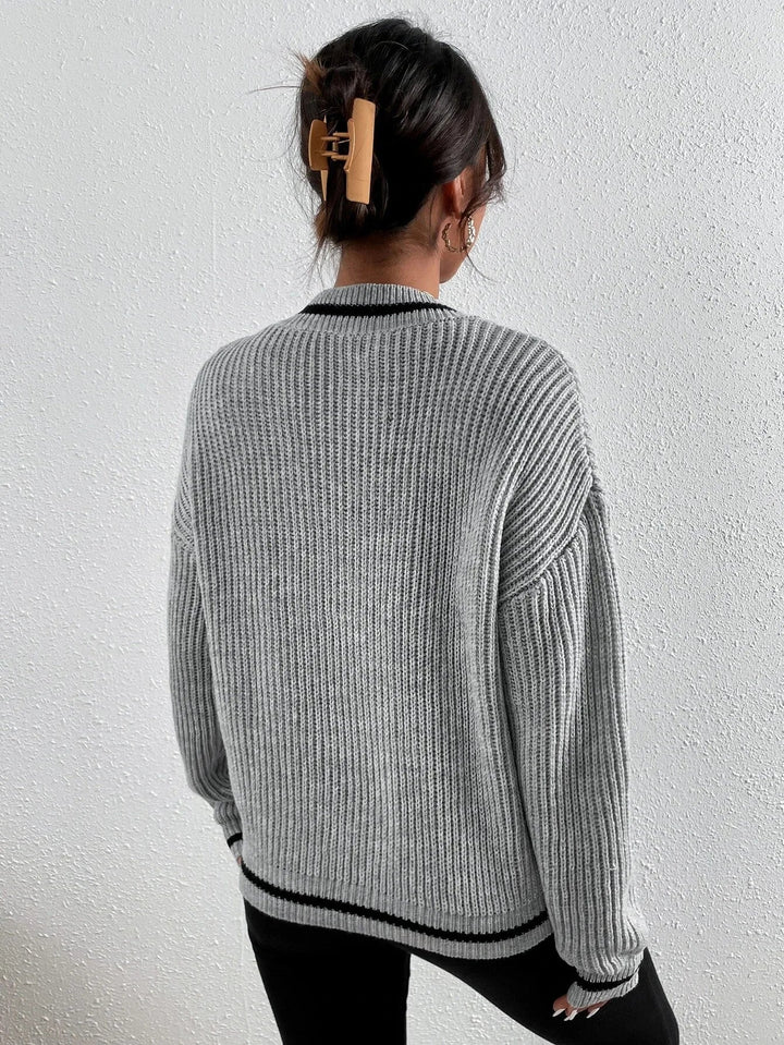 Marina | Gestreepte Wafeltricot Pullover