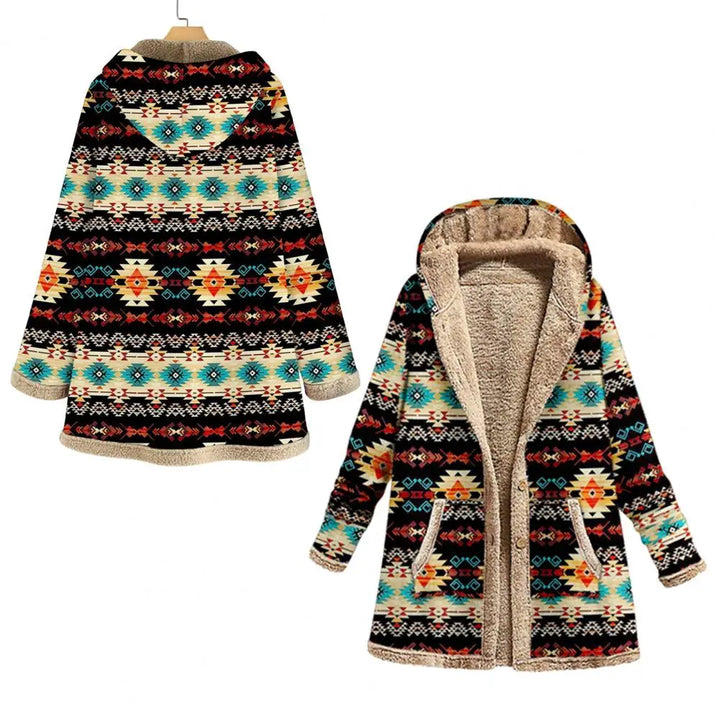 Zoe | Stijlvolle jas met geometrische print