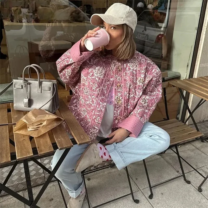 Evelyn | Elegante bloemenprint jas voor dames