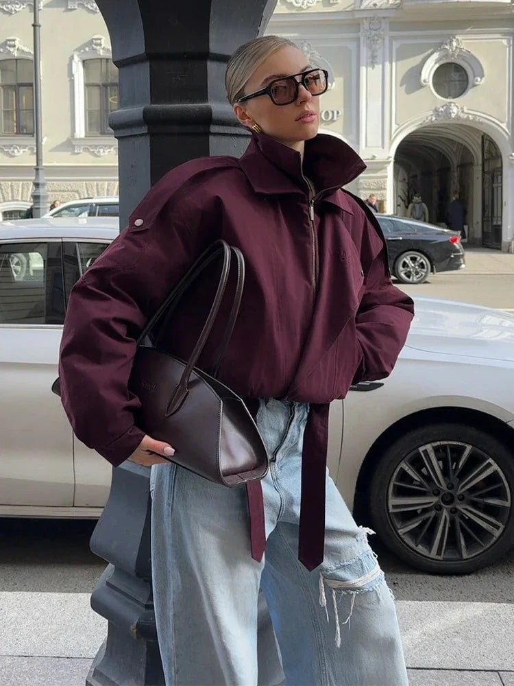 Matilda | Losvallend bomberjack met ritssluiting en opstaande kraag