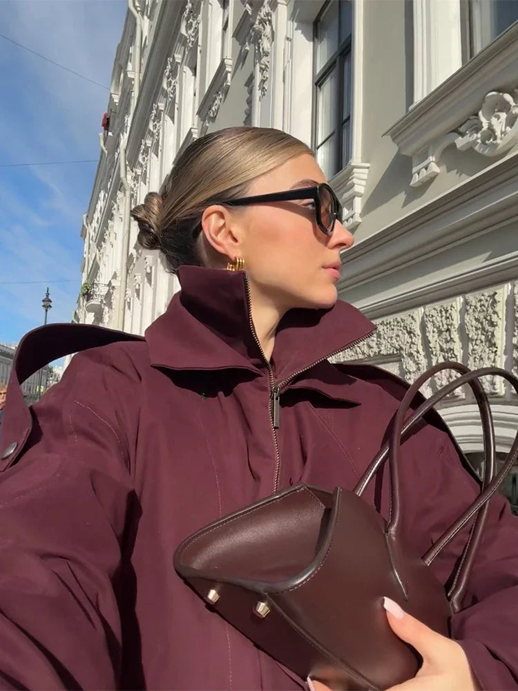 Matilda | Losvallend bomberjack met ritssluiting en opstaande kraag