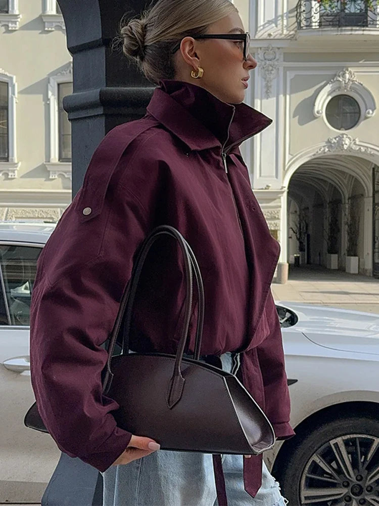 Matilda | Losvallend bomberjack met ritssluiting en opstaande kraag