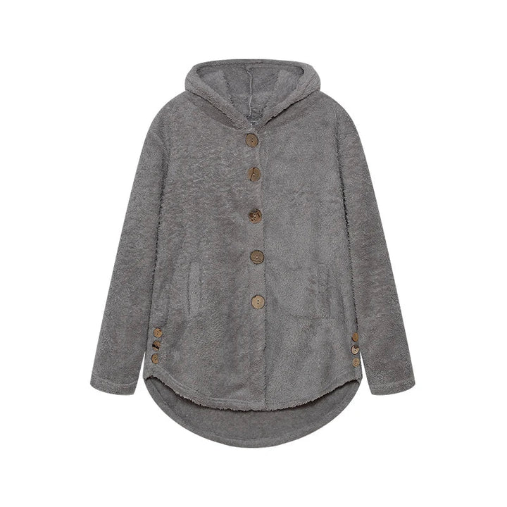 Audrey | Gepleet overhemd met print en bijpassende bontjas