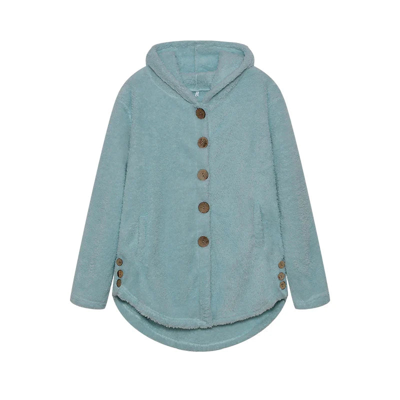 Audrey | Gepleet overhemd met print en bijpassende bontjas