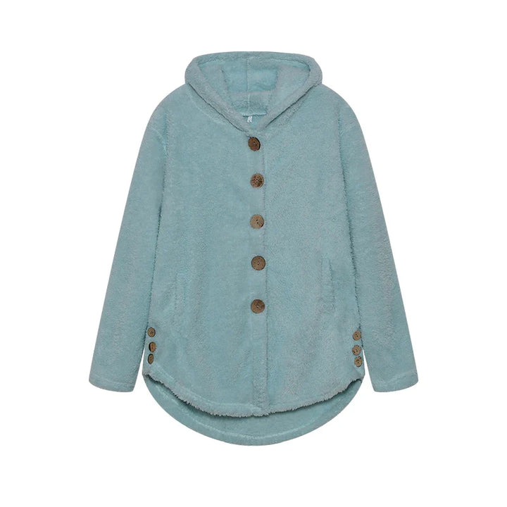 Audrey | Gepleet overhemd met print en bijpassende bontjas