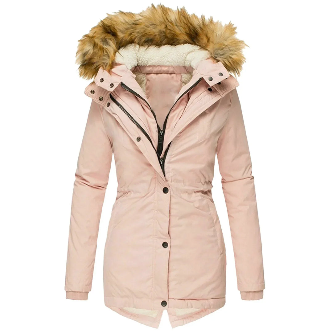 Sabrina | Slim fit winterjas met capuchon en kraag