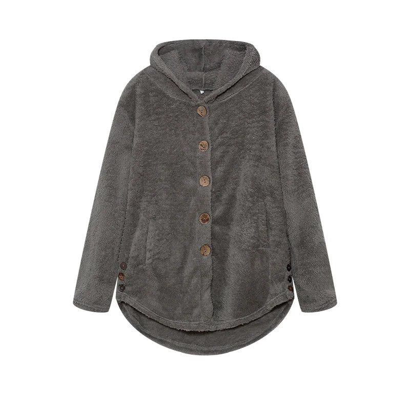 Audrey | Gepleet overhemd met print en bijpassende bontjas