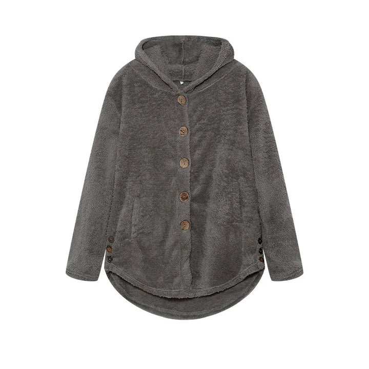 Audrey | Gepleet overhemd met print en bijpassende bontjas