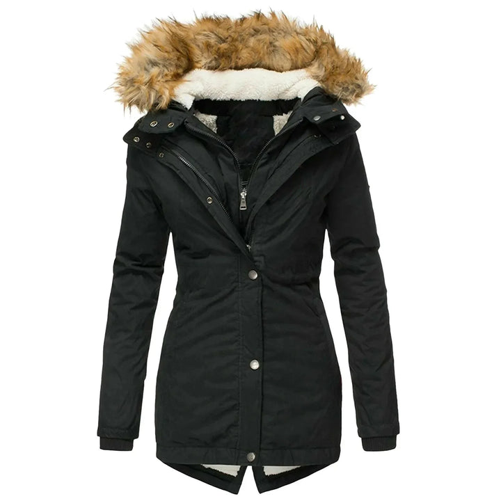 Sabrina | Slim fit winterjas met capuchon en kraag