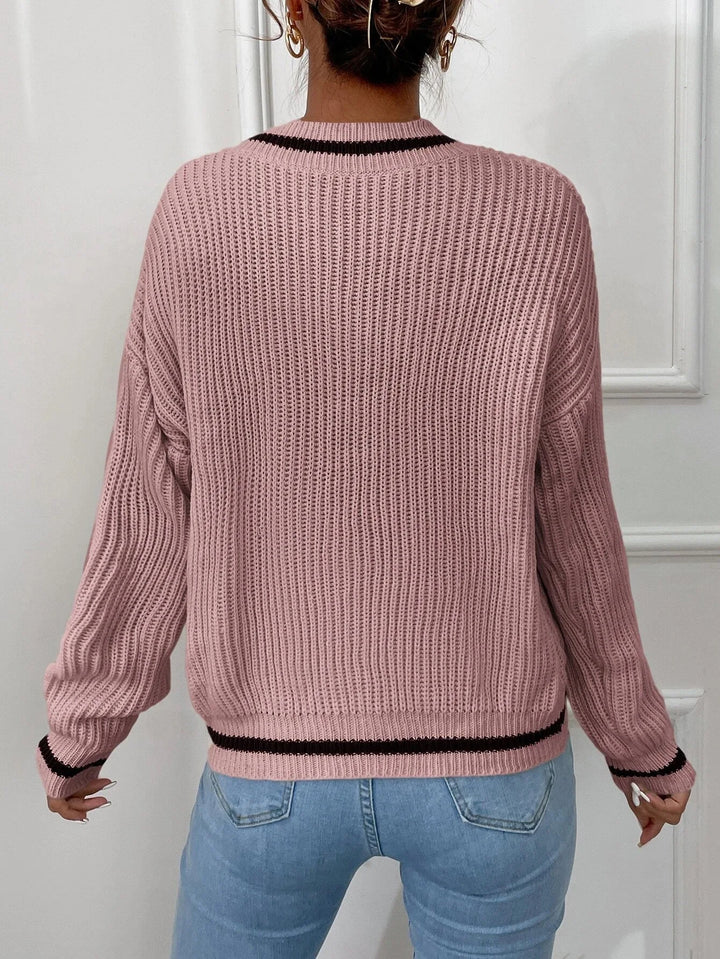 Marina | Gestreepte Wafeltricot Pullover
