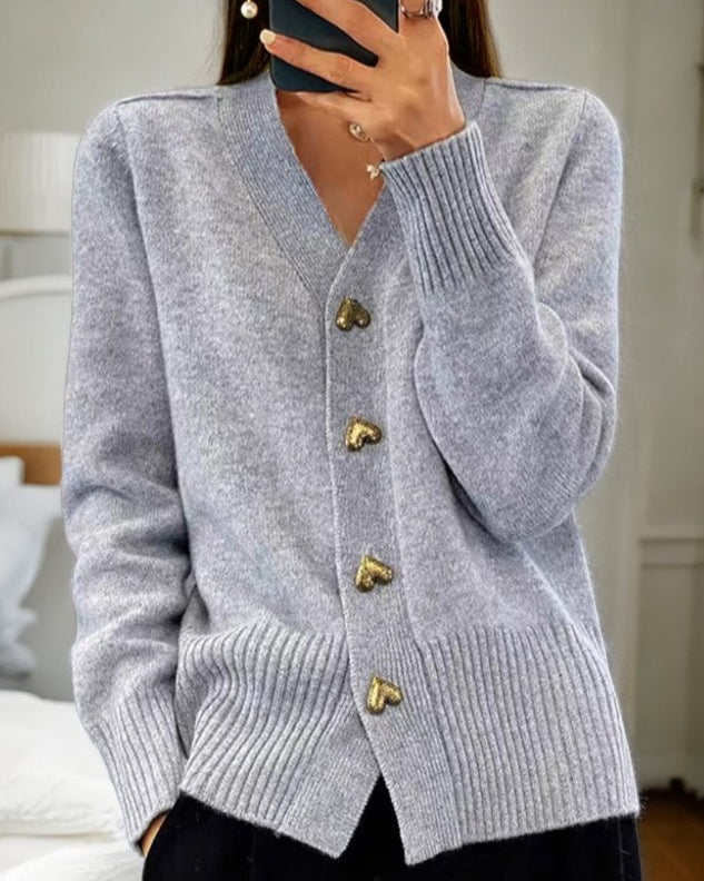 Adele | Elegante Cardigan met Hartknopen