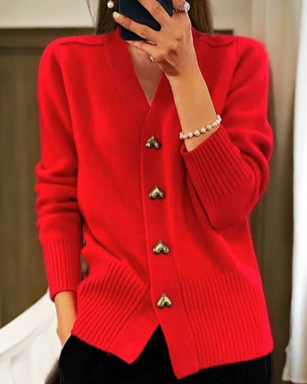 Adele | Elegante Cardigan met Hartknopen
